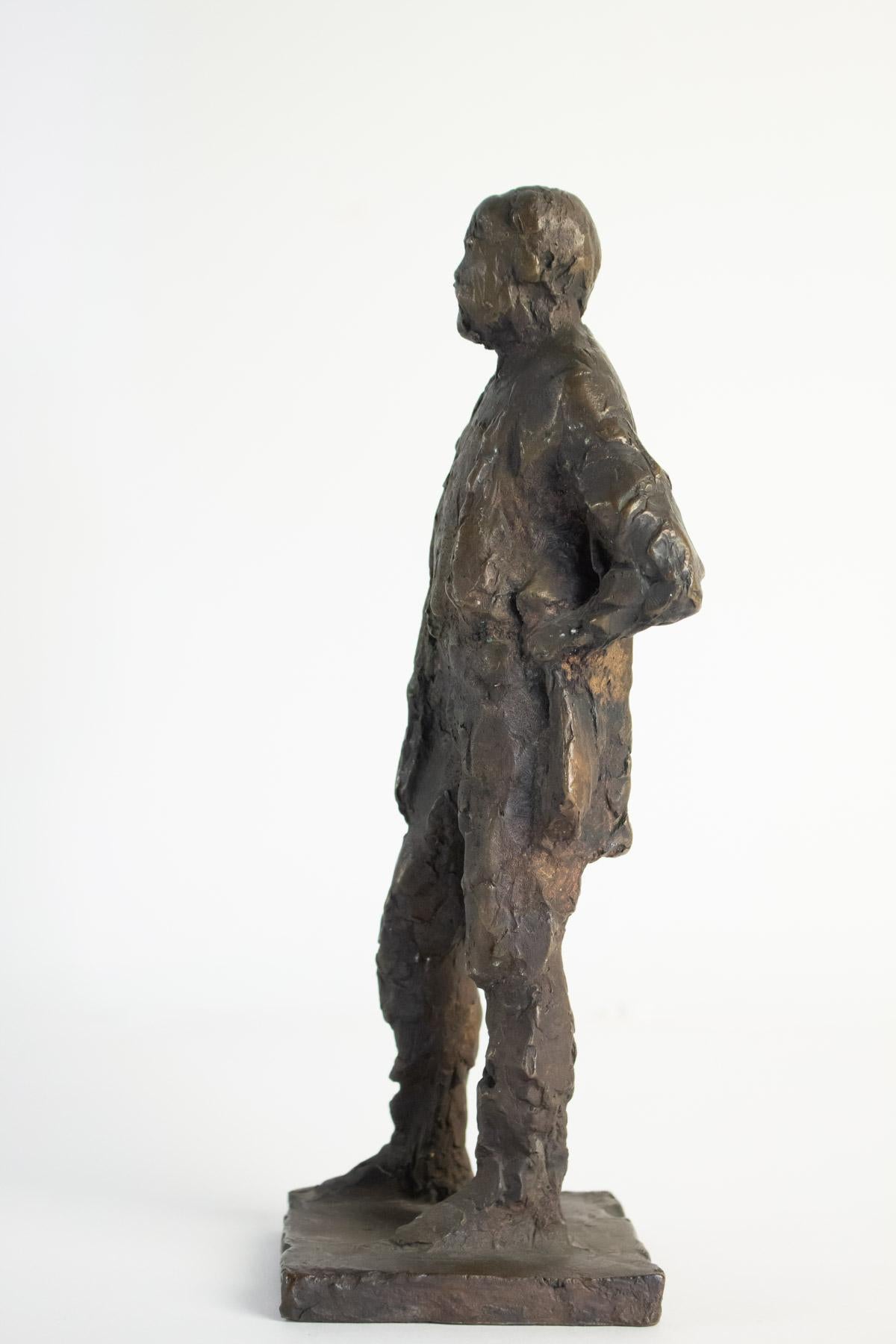 Bronze Sculpture of Anton Worjac by Sculptor Jurcak, 20th Century, Brown Patina In Good Condition In Saint-Ouen, FR