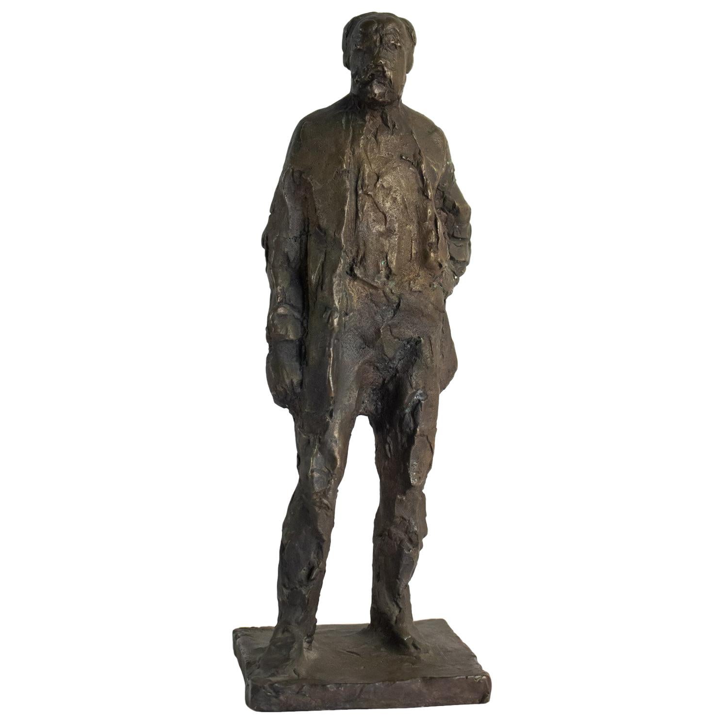 Bronze Sculpture of Anton Worjac by Sculptor Jurcak, 20th Century, Brown Patina