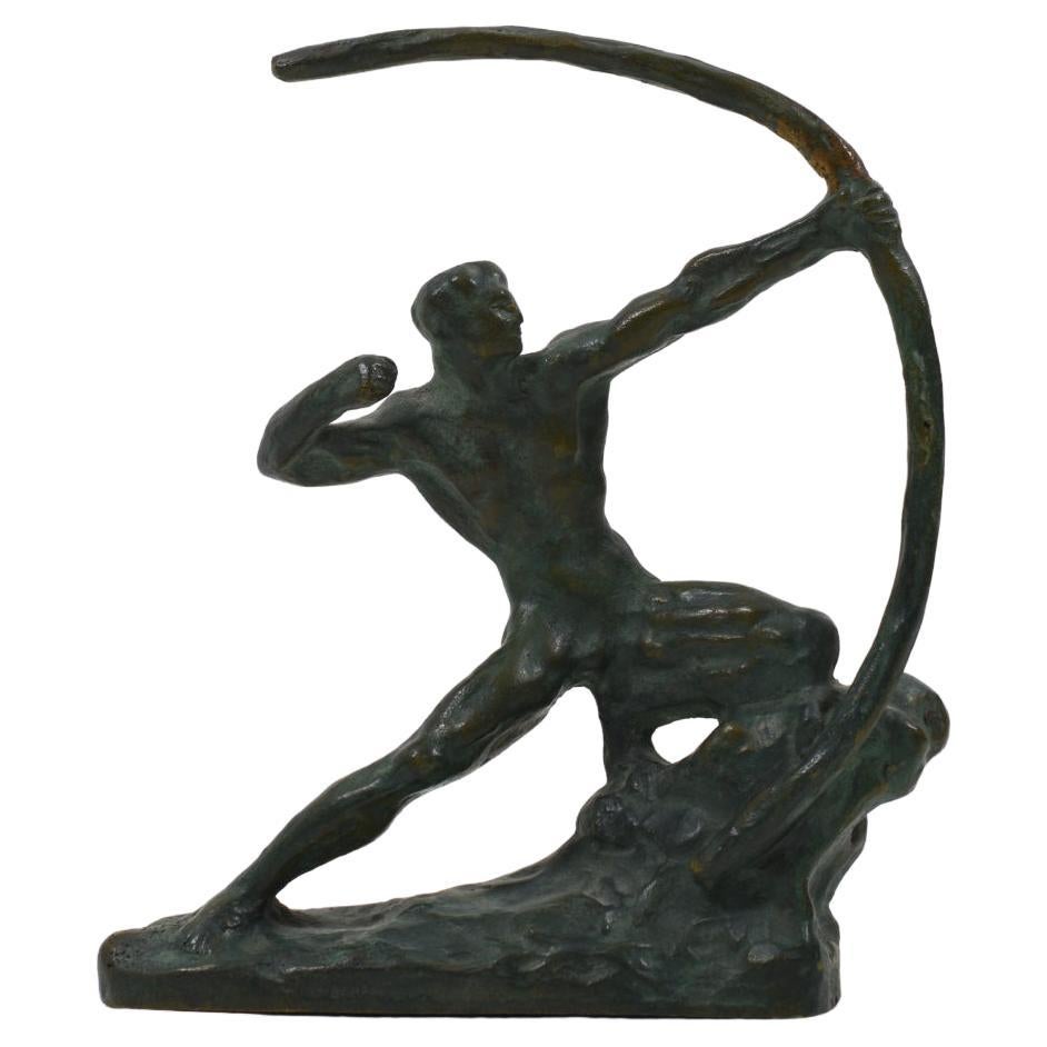Bronzeskulptur des Archer Art Deco von Guero, Frankreich, 1930er Jahre