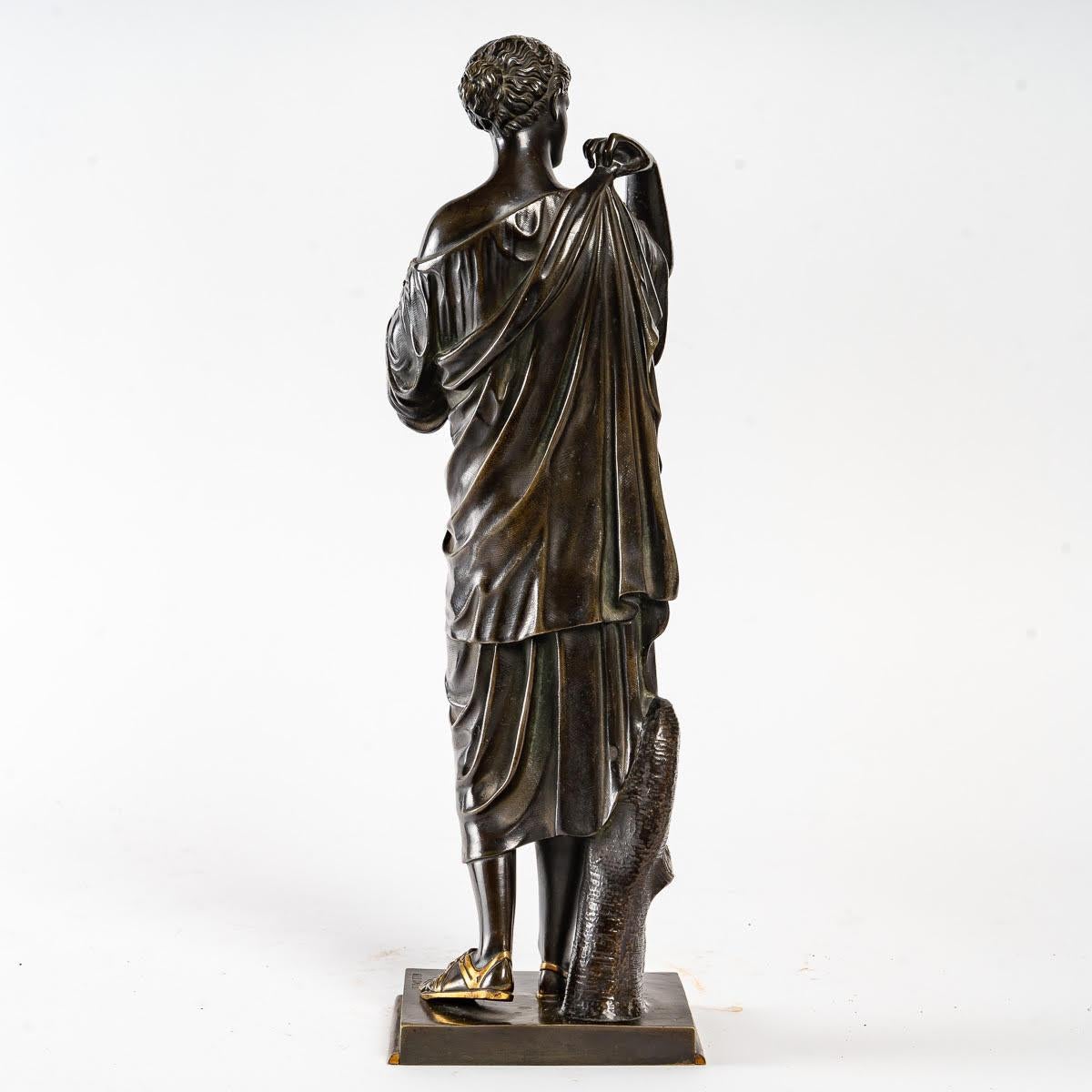 19th Century Bronze Sculpture of Artemis by Edouard Henri De Le Salle For Sale