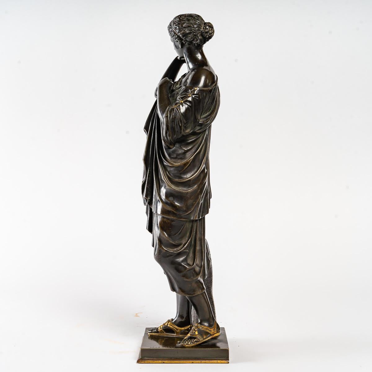 Bronze Sculpture of Artemis by Edouard Henri De Le Salle For Sale 2