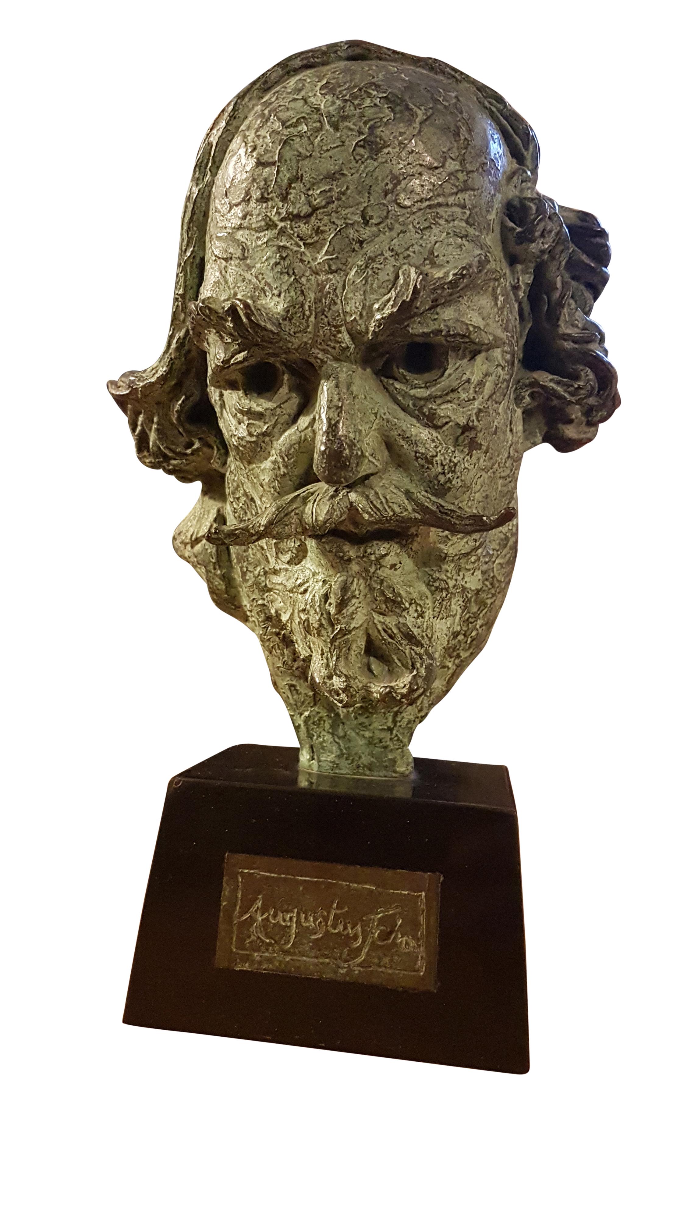 English Bronze Sculpture of Augustus John by Barney Seale, 1937 For Sale