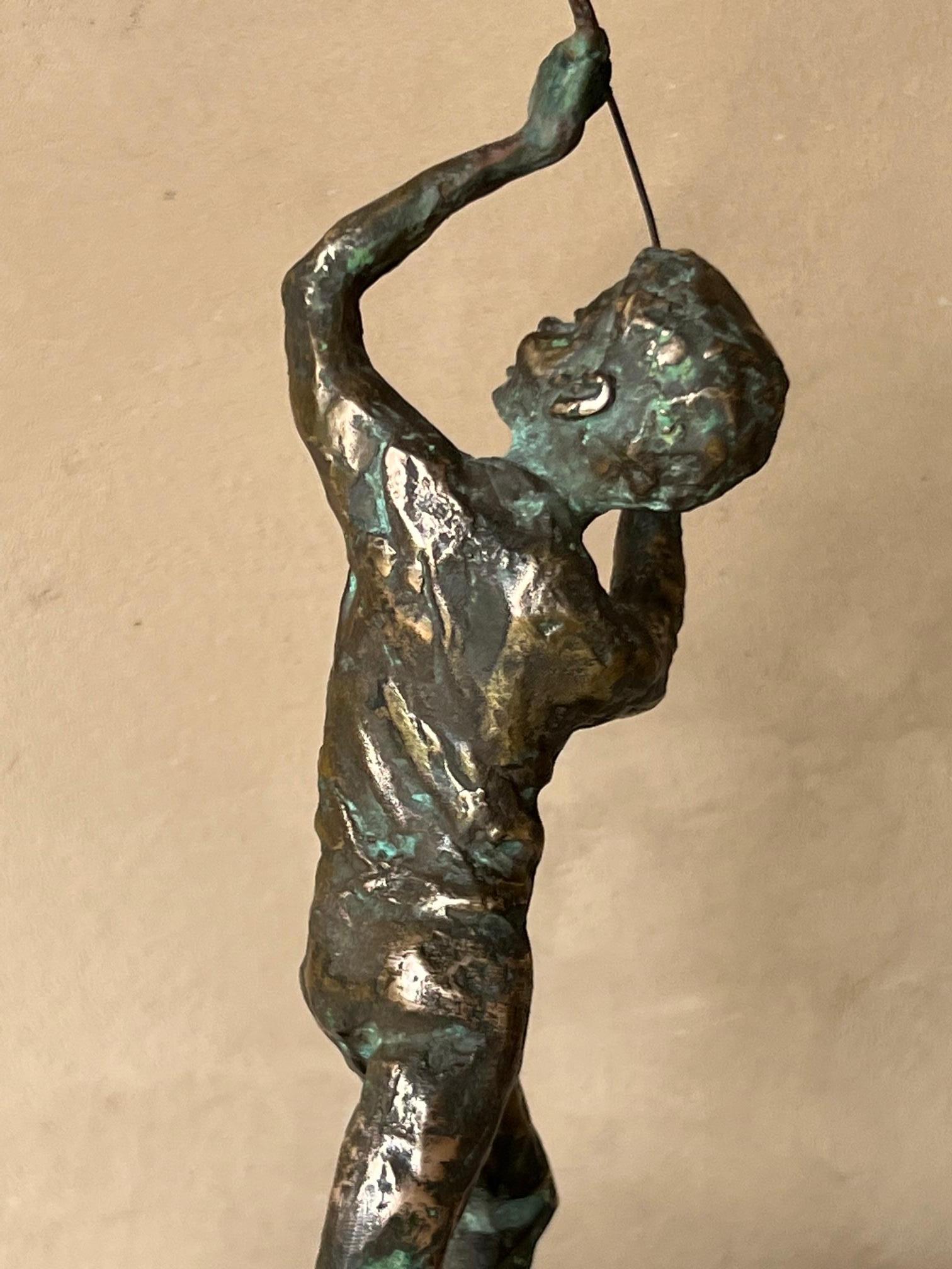 Bronze Sculpture of Boy with Glass Balloon by Curtis Jere, circa 1967 For Sale 4
