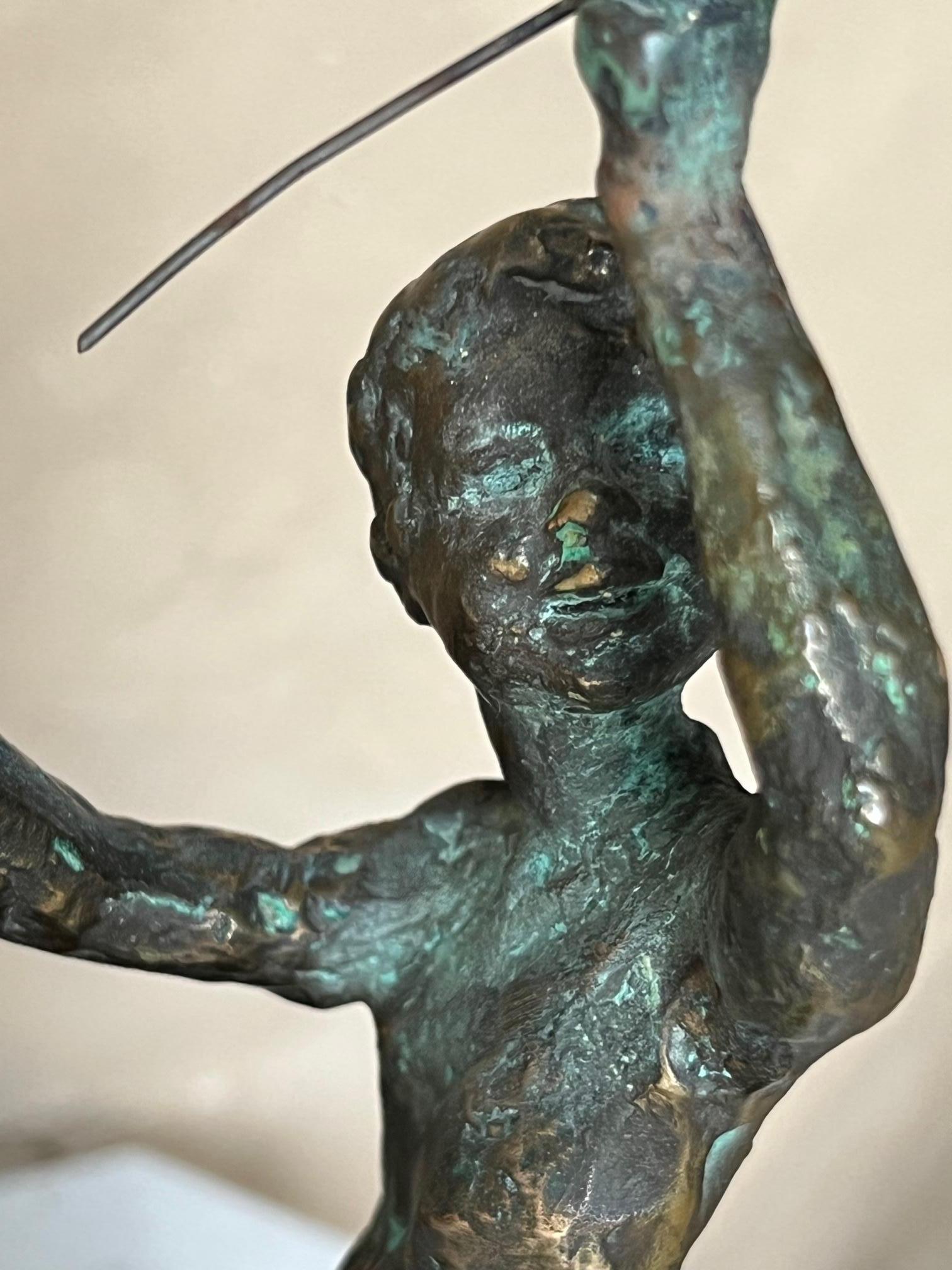 Bronze Sculpture of Boy with Glass Balloon by Curtis Jere, circa 1967 For Sale 5