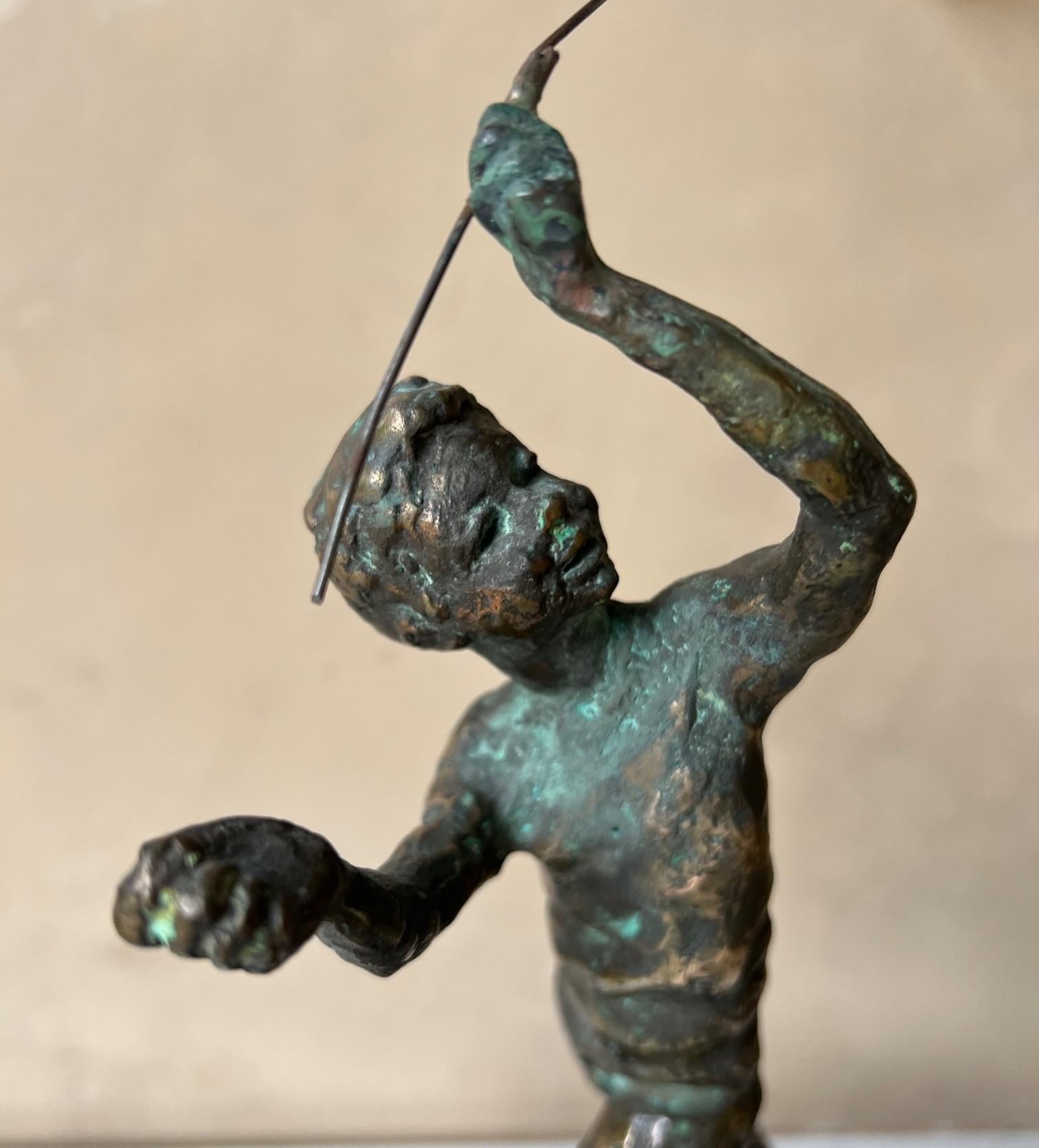 Bronze Sculpture of Boy with Glass Balloon by Curtis Jere, circa 1967 In Good Condition For Sale In Ross, CA