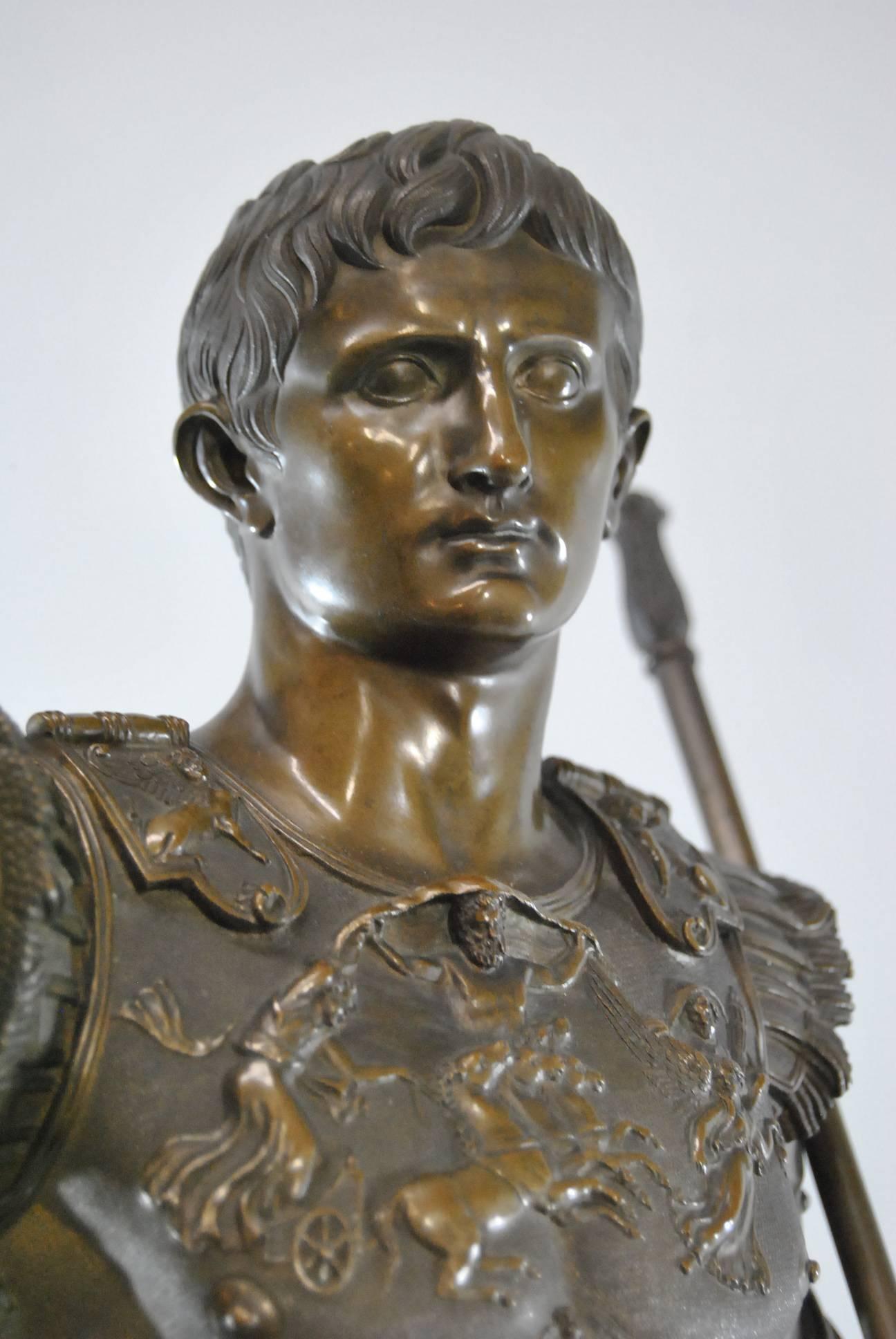 Classical Greek Bronze Sculpture of Caesar Augustus after Benedetto Boschetti