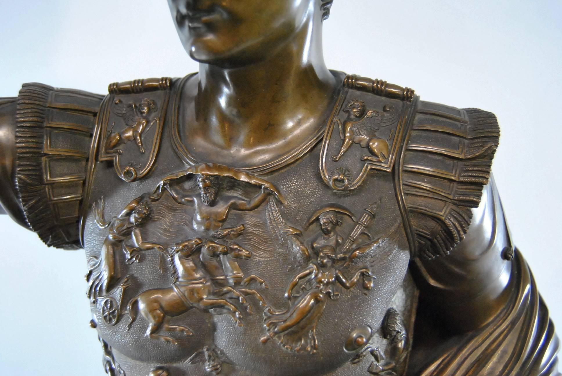 European Bronze Sculpture of Caesar Augustus after Benedetto Boschetti