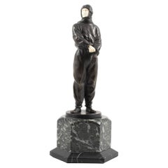 Antique Bronze Sculpture of Charles Lindbergh. Preiss and Kassler