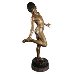 Antique Bronze Sculpture of Child - 105 cm