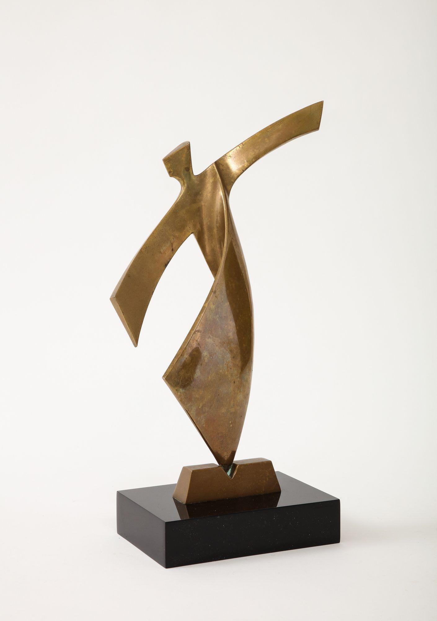 Bronze Sculpture of Dancing Figure By D. Delo For Sale 3