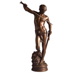 Bronze Sculpture of David, A. Mercie, F. Barbedienne, 1870