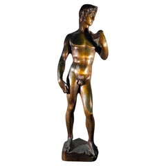 Antique Bronze Sculpture Of David By Michelangelo