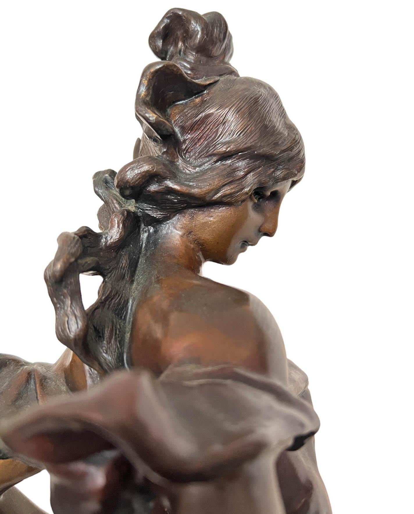 Bronzeskulptur von Diana nach Pierre Roche aus Bronze (französisch 1855 - 1922) im Angebot 7