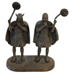 Bronze Sculpture of Dual Vikings by Edward Aagaard