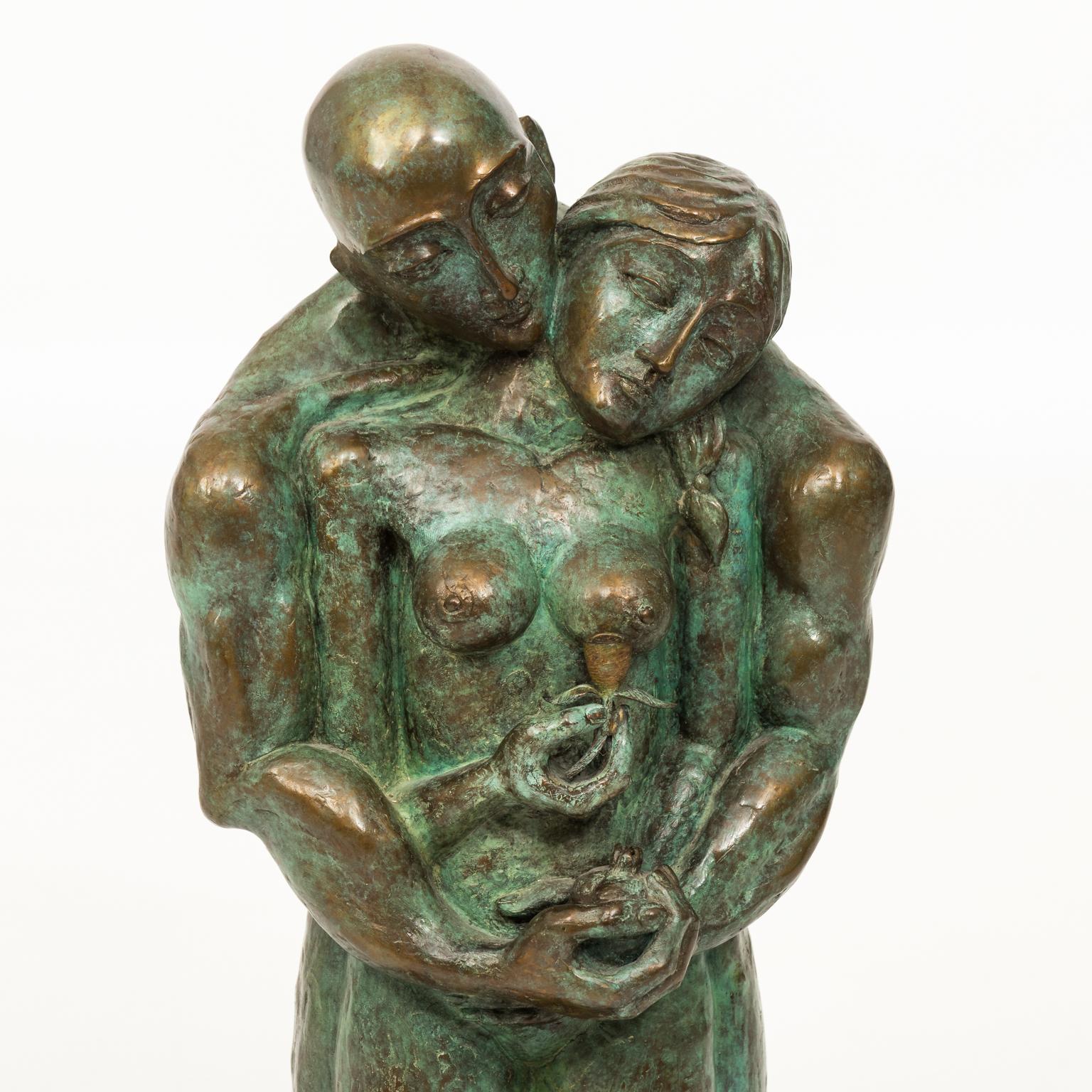 Bronzeskulptur eines sich umarmenden Paares von Yuroz Signiert und nummeriert 6