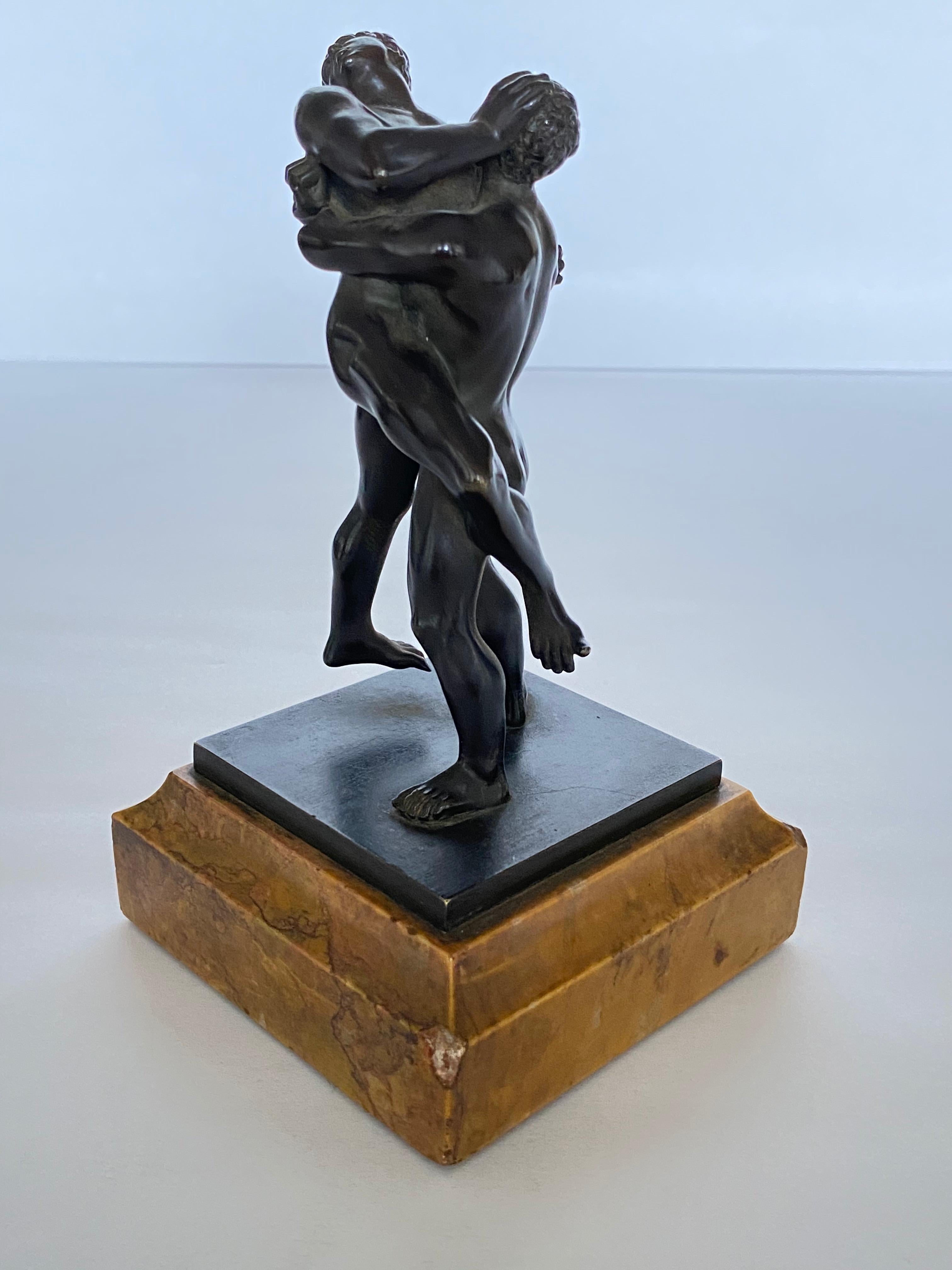 Italian Bronze Sculpture of Hercules and Antaeus, after Stefano Maderno, 19th Century