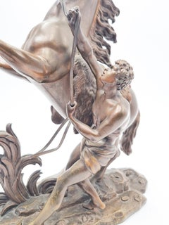 Bronze Sculpture of Horse with Rider "Chela de Marly" by Guillaume Coustou 1920s