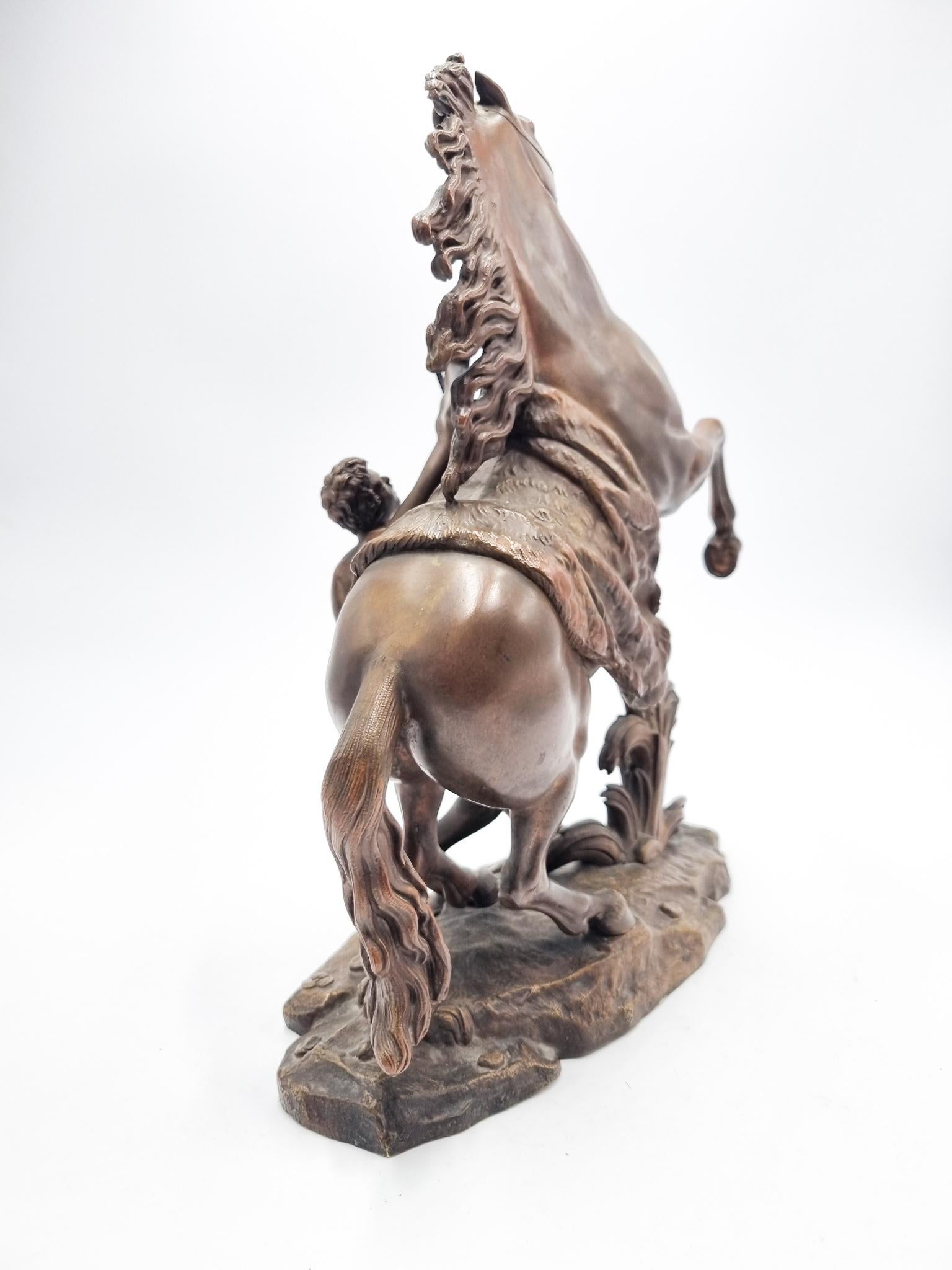 Bronze Sculpture of Horse with Rider 