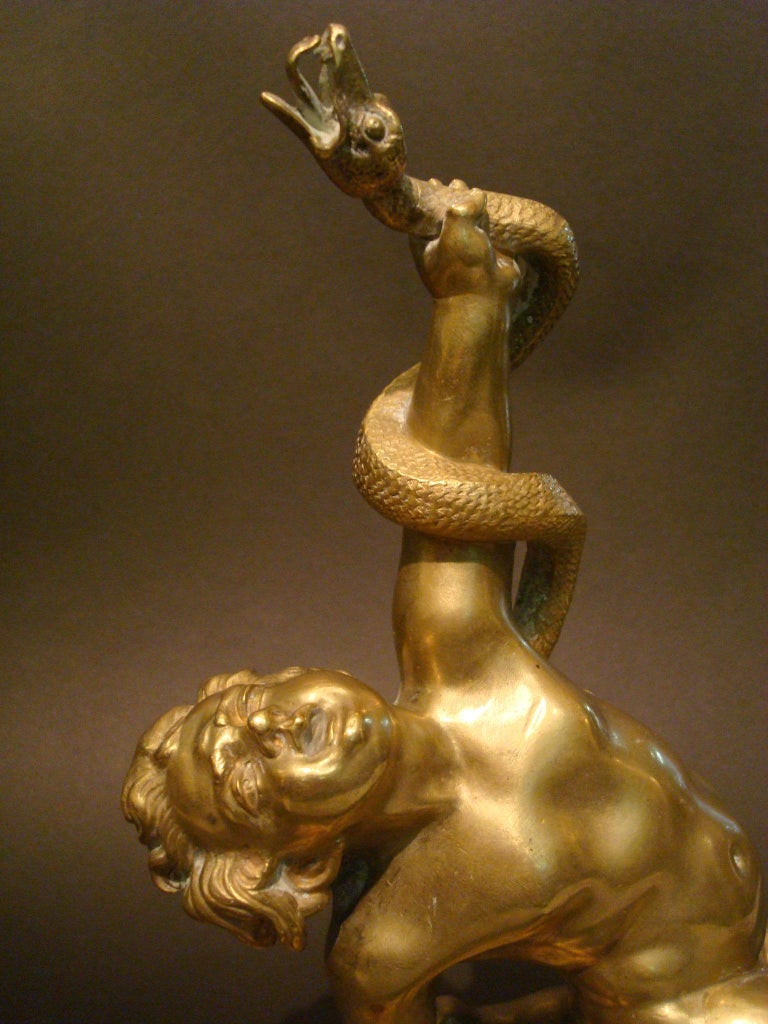 Bronze Sculpture of Infant Hercules Wrestling with Snakes, Italy, 19th