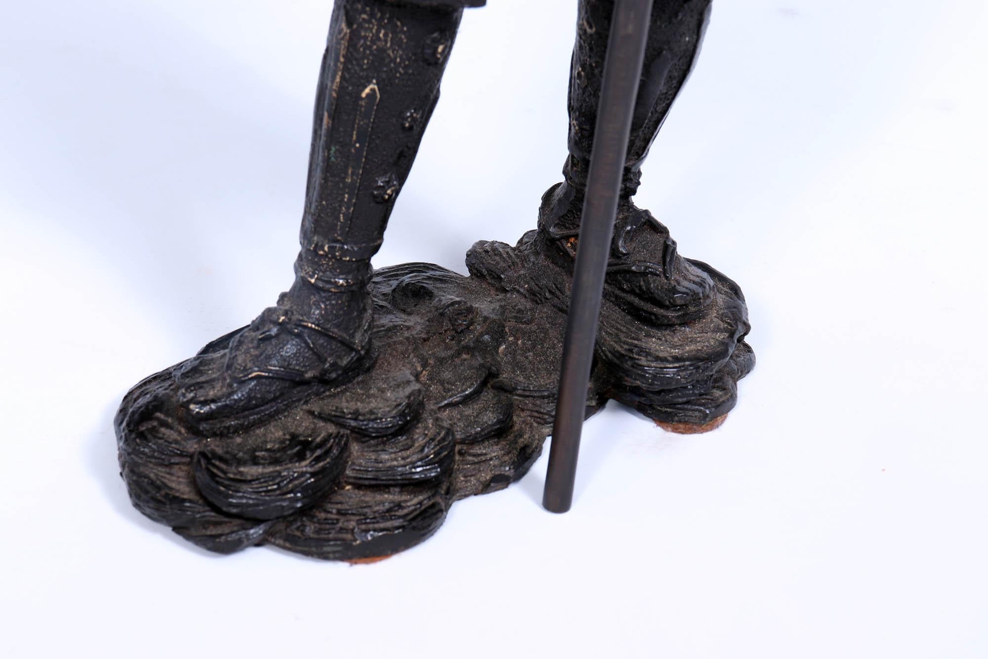 Escultura de Bronce de Guerrero Samurai Japonés finales del siglo XX en venta