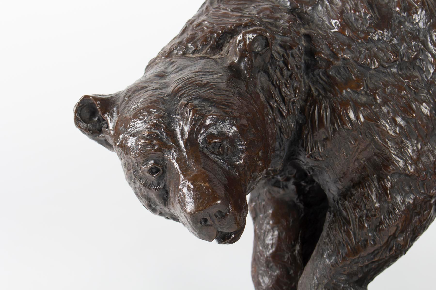 Modern Bronze Sculpture of Jean Vassil, Contemporary Art, Bear and his Small