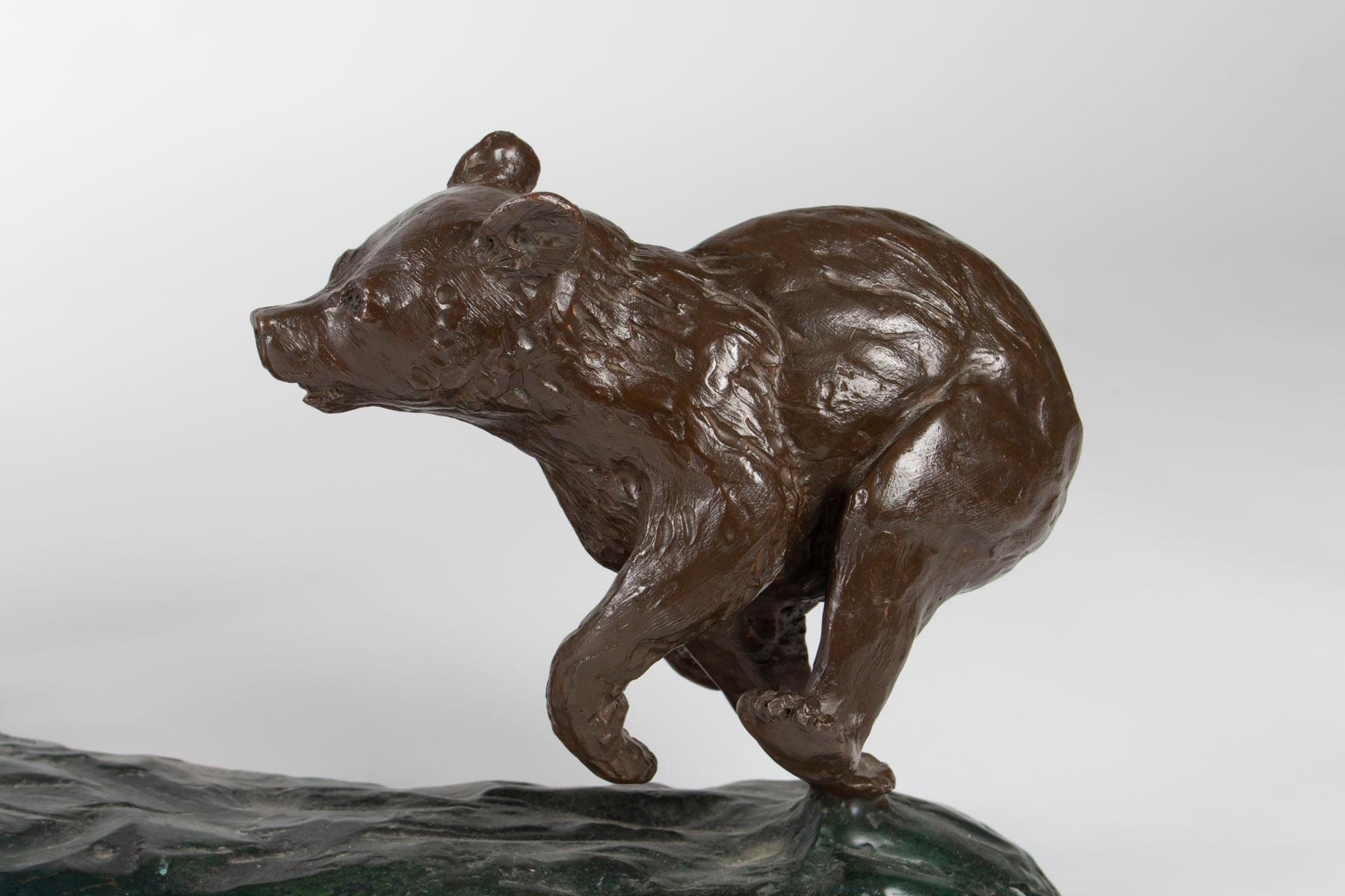 French Bronze Sculpture of Jean Vassil, Contemporary Art, Bear and his Small