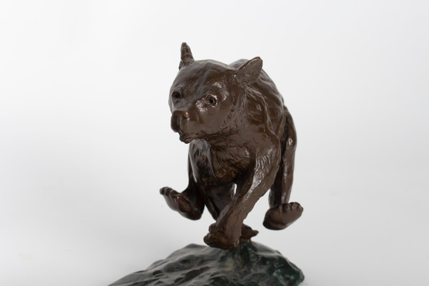 Bronze Sculpture of Jean Vassil, Contemporary Art, Bear and his Small 1