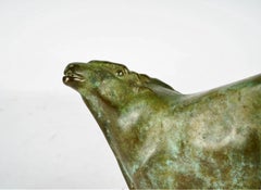 Bronze Sculpture of Kneeling Antelope, Barbara Beretich (1936-2018)