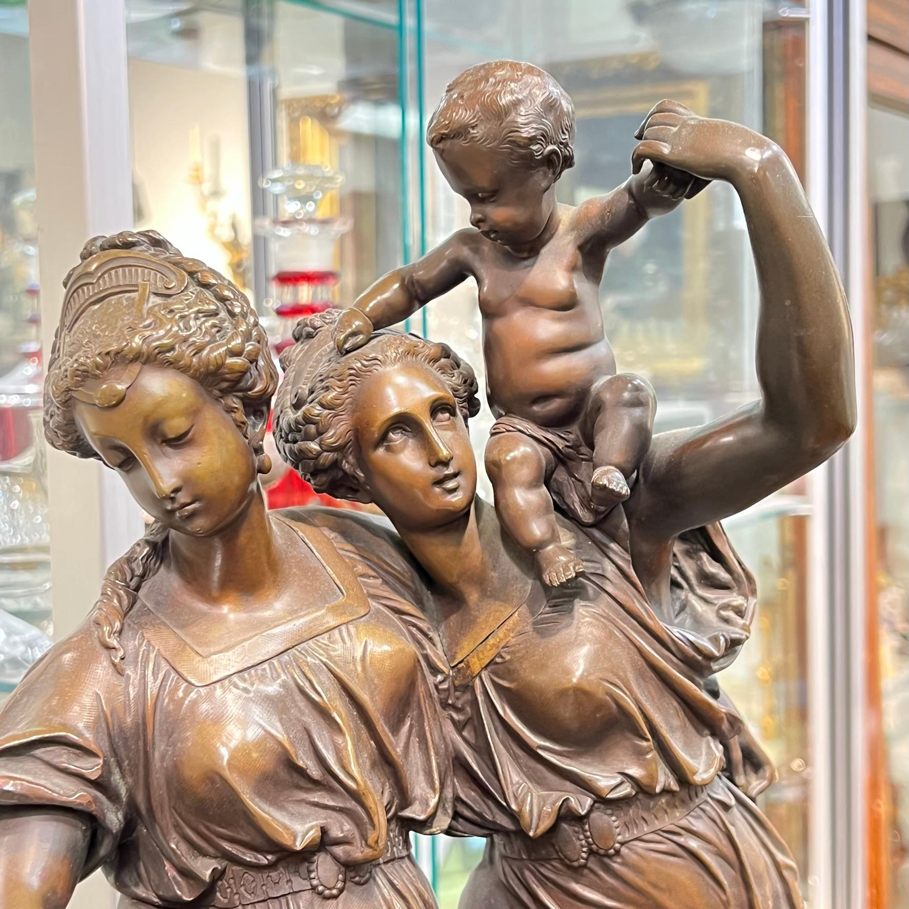 Sculpture en bronze d'une jeune fille par Auguste Joseph Carrier en vente 4