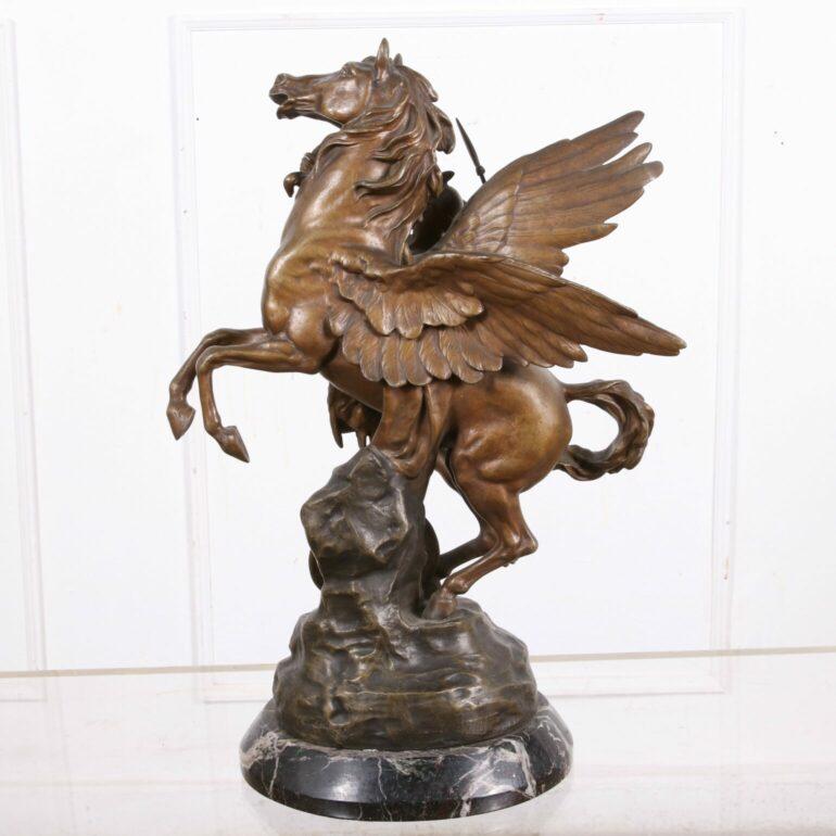 Sculpture en bronze de Mercure et Pegasus par Emile Picault Bon état à Vancouver, British Columbia