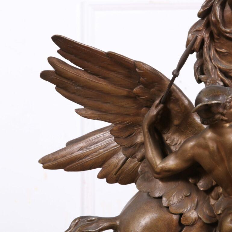 Bronzeskulptur von Mercury und Pegasus aus Bronze von Emile Picault 1