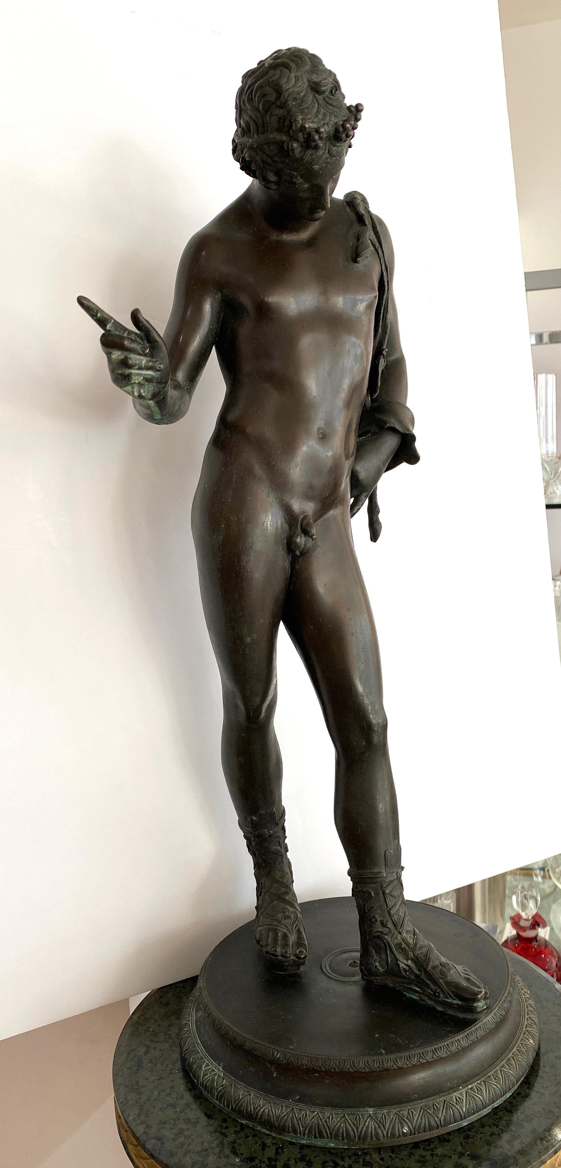 Grand Tour Bronze Sculpture of Narcissus by G Anodio
