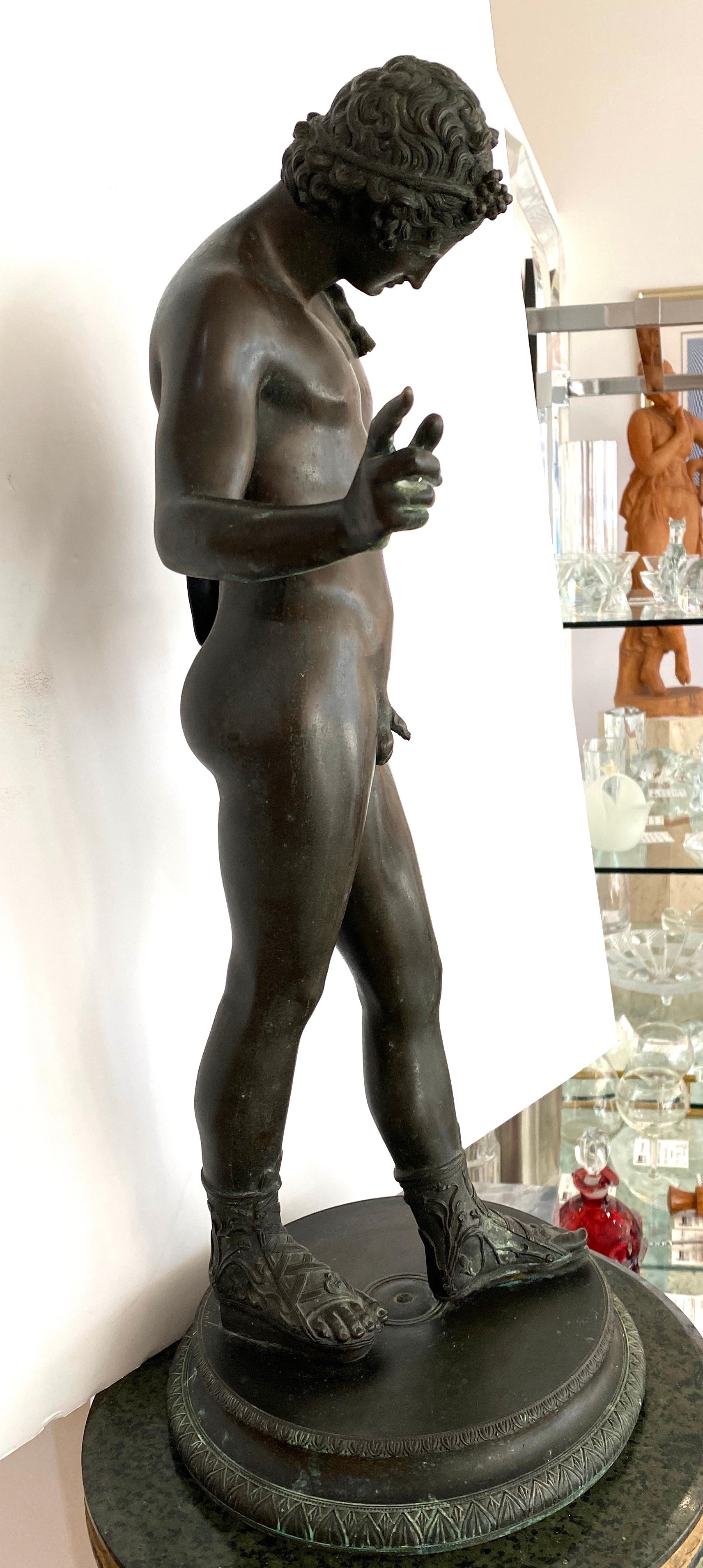 Cast Bronze Sculpture of Narcissus by G Anodio