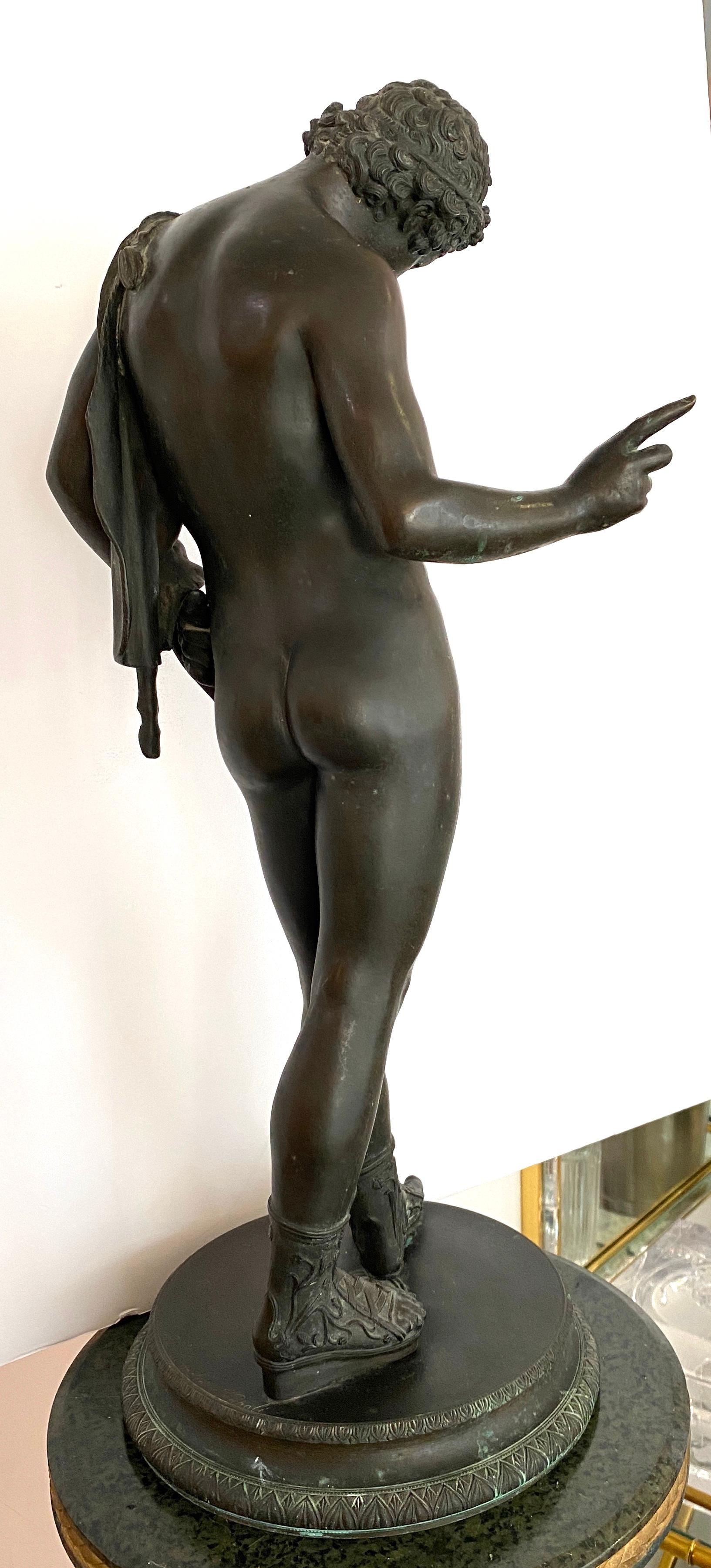 Bronze Sculpture of Narcissus by G Anodio In Good Condition In West Palm Beach, FL