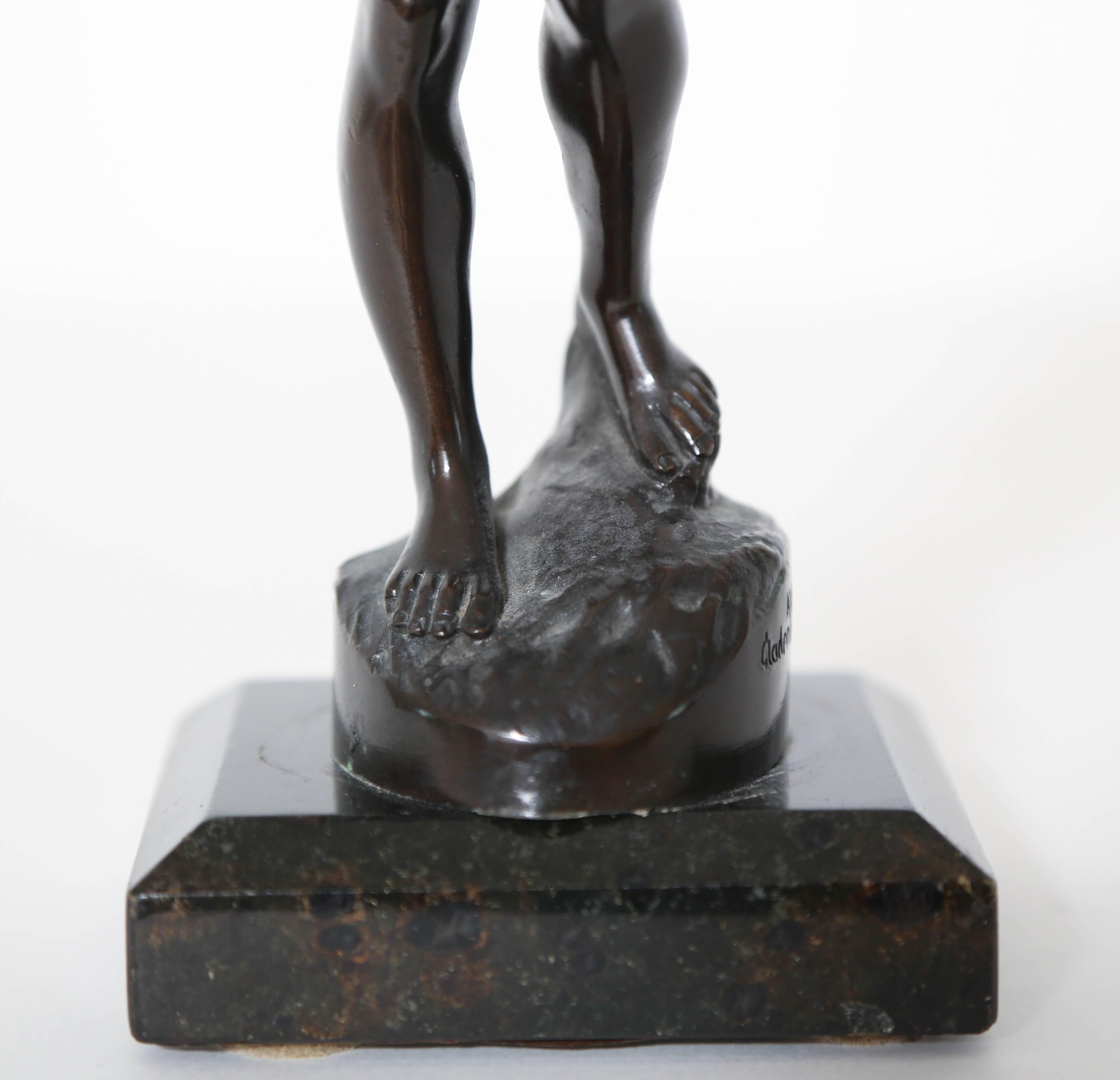 Early 20th Century Bronze Sculpture of Nude Narcissus, after Barthelemy Prieur, German, circa 1900