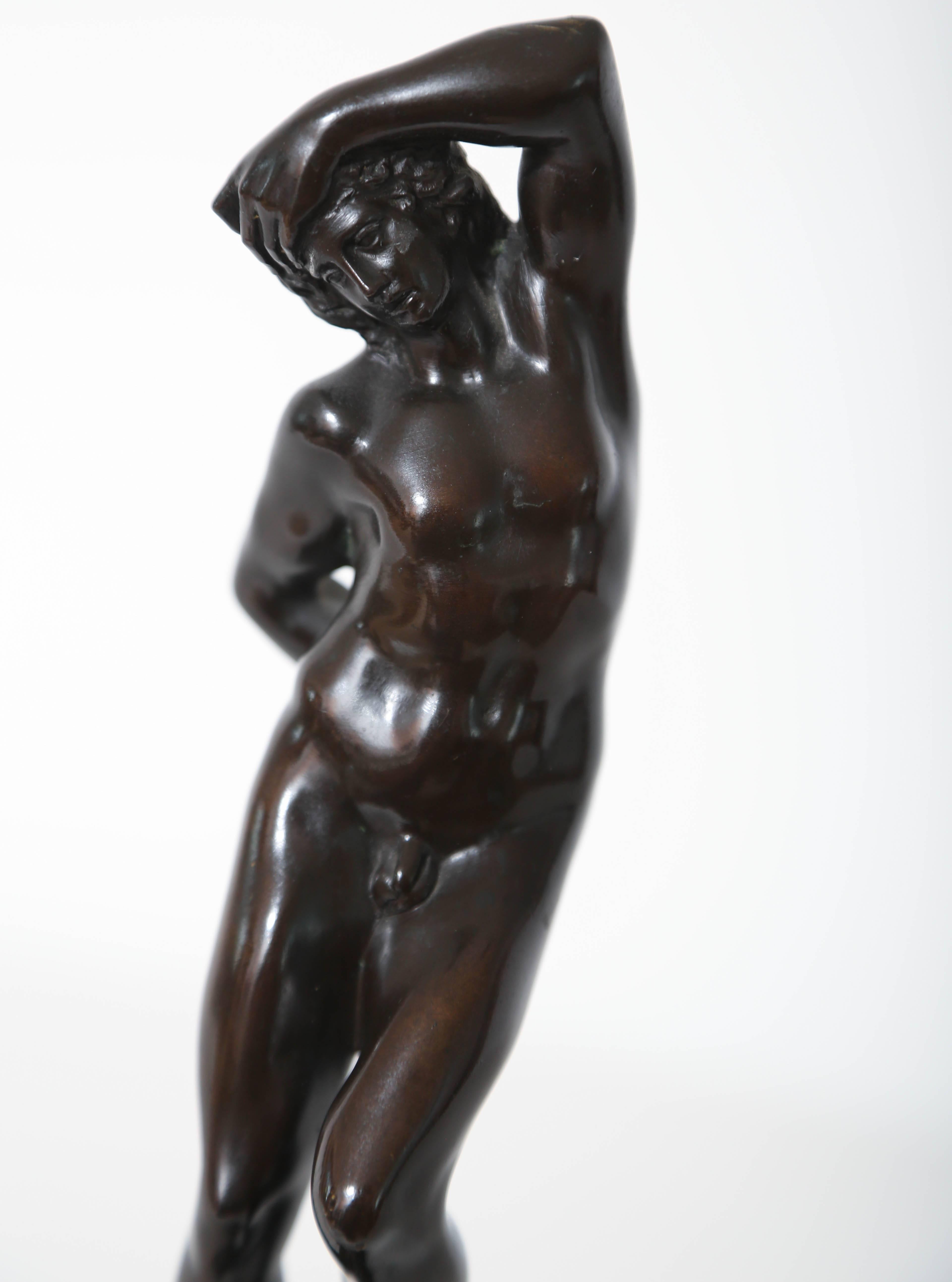 Bronze Sculpture of Nude Narcissus, after Barthelemy Prieur, German, circa 1900 1