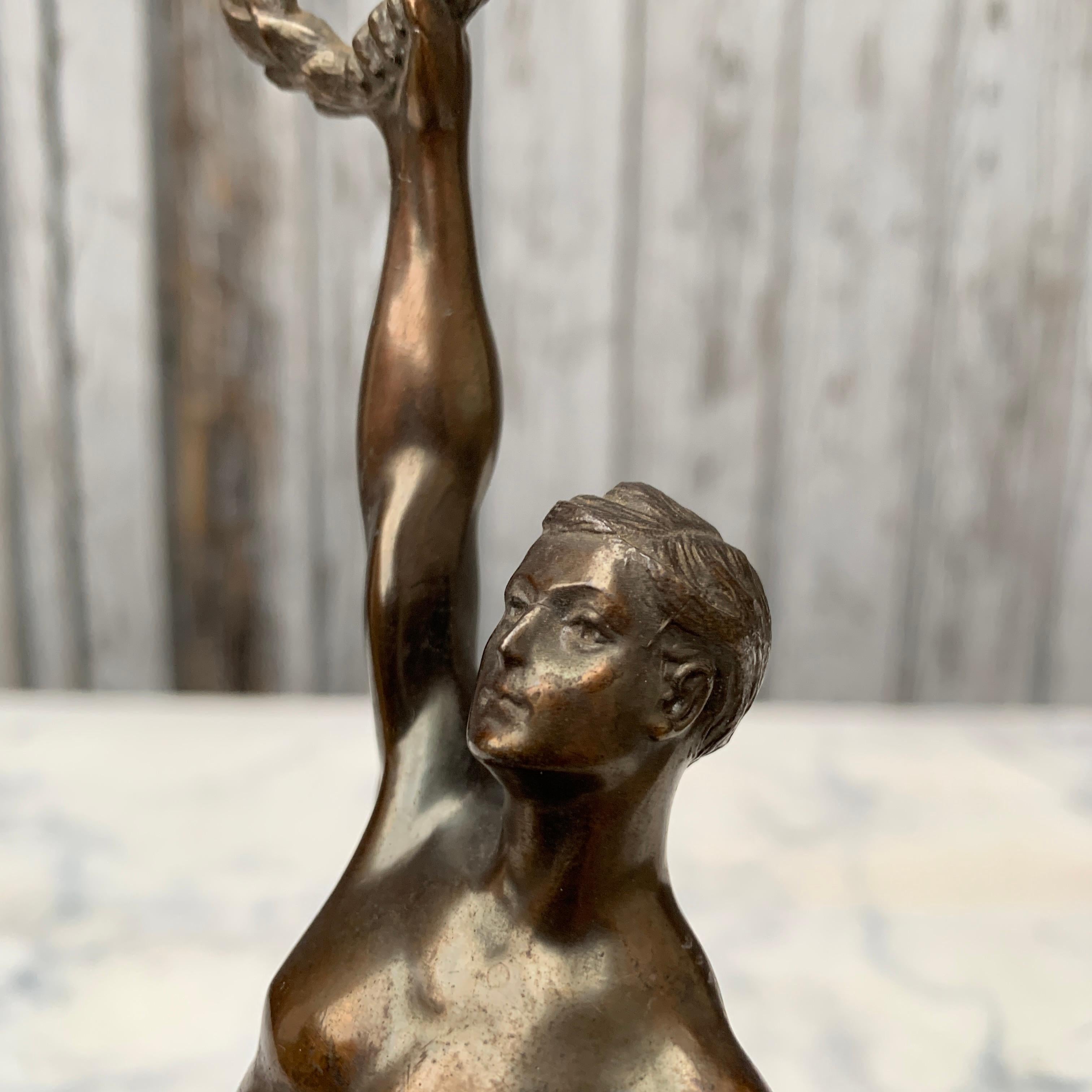 Bronze Sculpture Of Olympic Man Early 20th Century For Sale 2