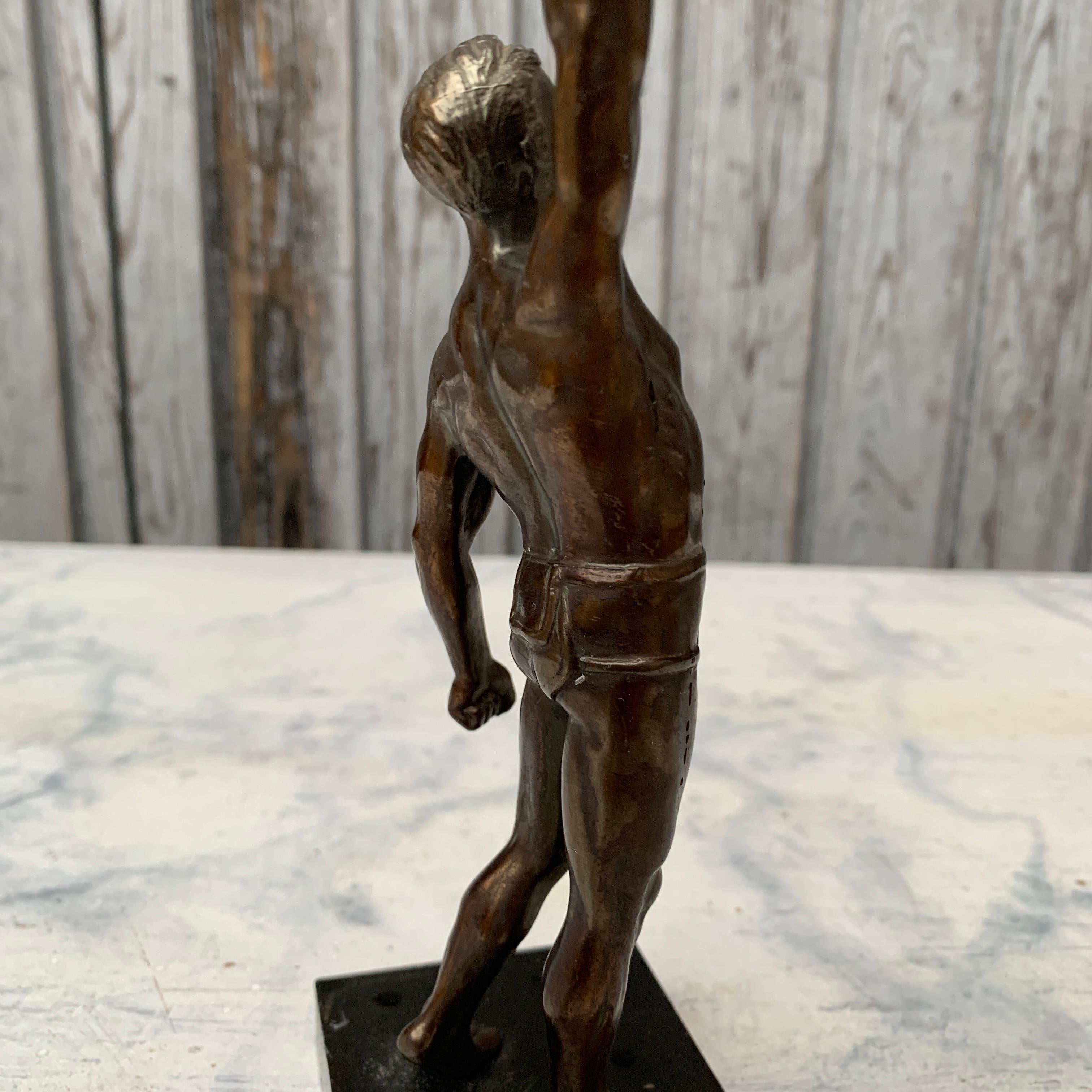 Bronze Sculpture Of Olympic Man Early 20th Century For Sale 6