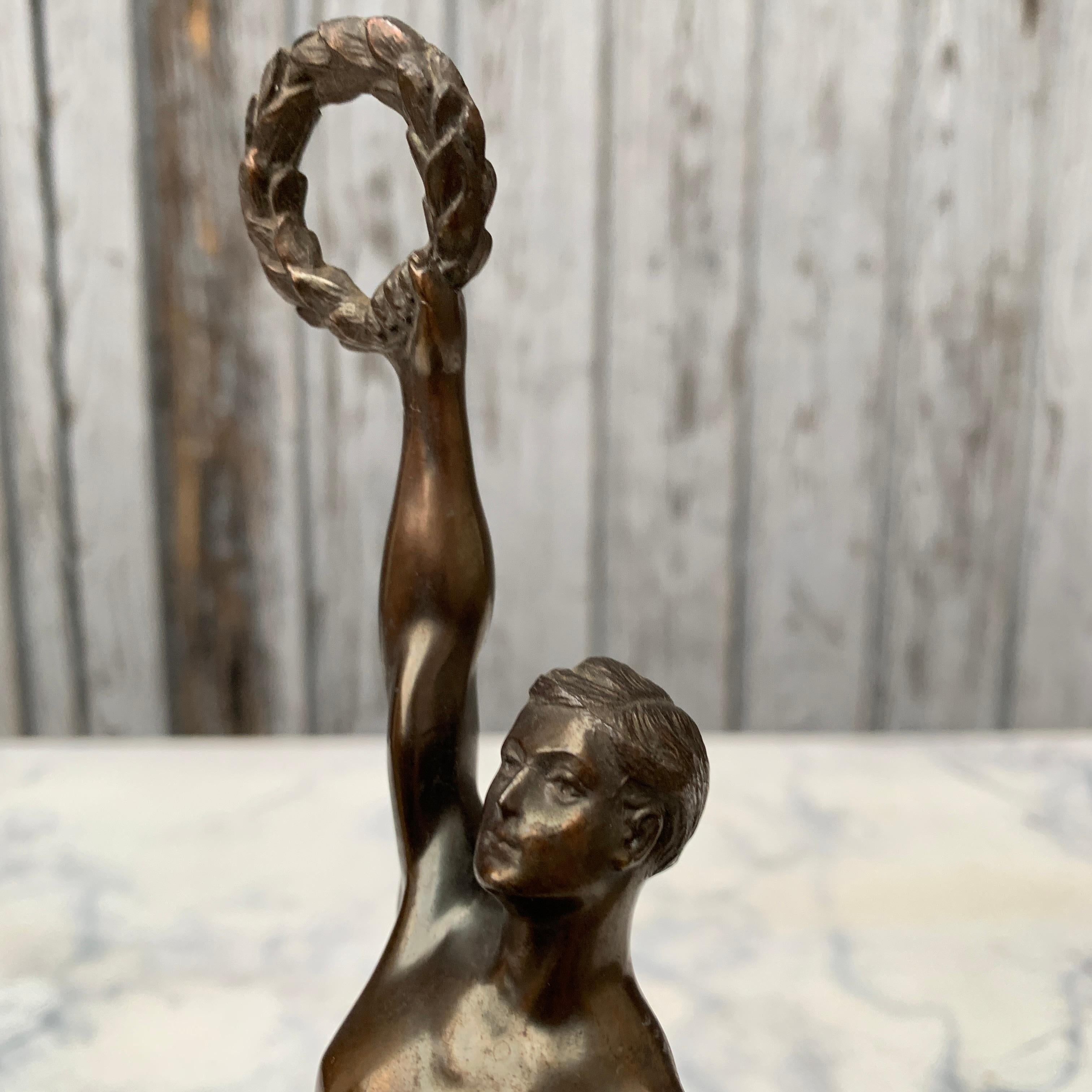 Bronze Sculpture Of Olympic Man Early 20th Century For Sale 1