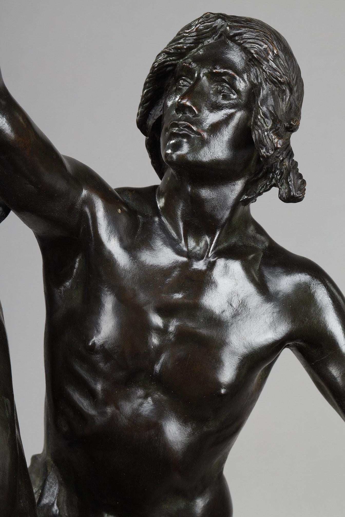  Sculpture en bronze de Gassus transportant le poète dans les régions des rêves en vente 3