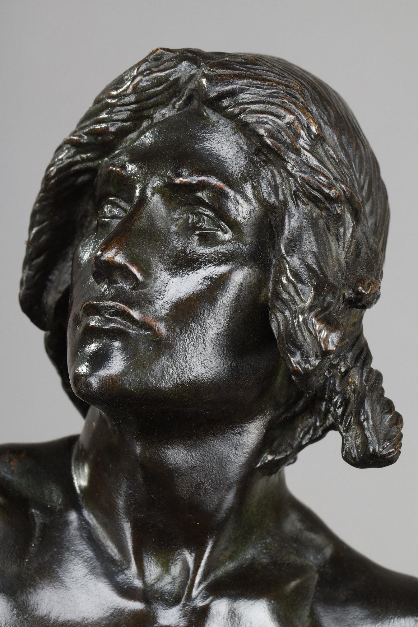  Sculpture en bronze de Gassus transportant le poète dans les régions des rêves en vente 4