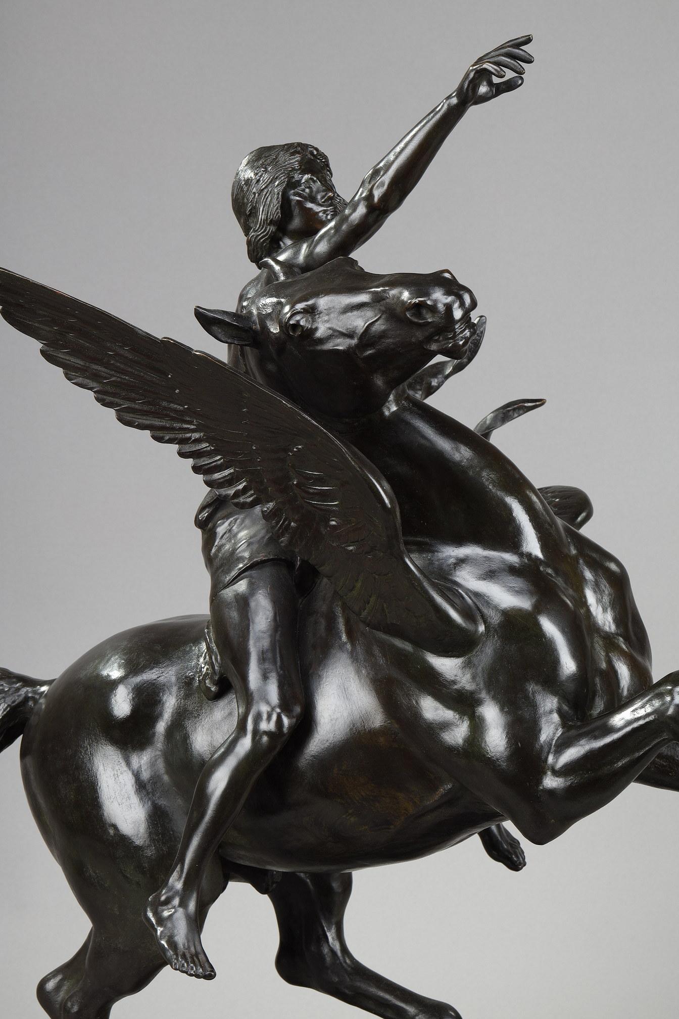  Sculpture en bronze de Gassus transportant le poète dans les régions des rêves en vente 6