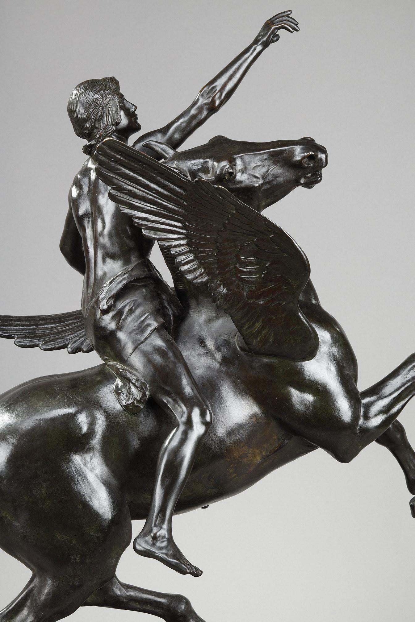  Sculpture en bronze de Gassus transportant le poète dans les régions des rêves en vente 7