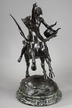 Bronzeskulptur des "Pagasus, der den Dichter in die Regionen der Träume trägt".