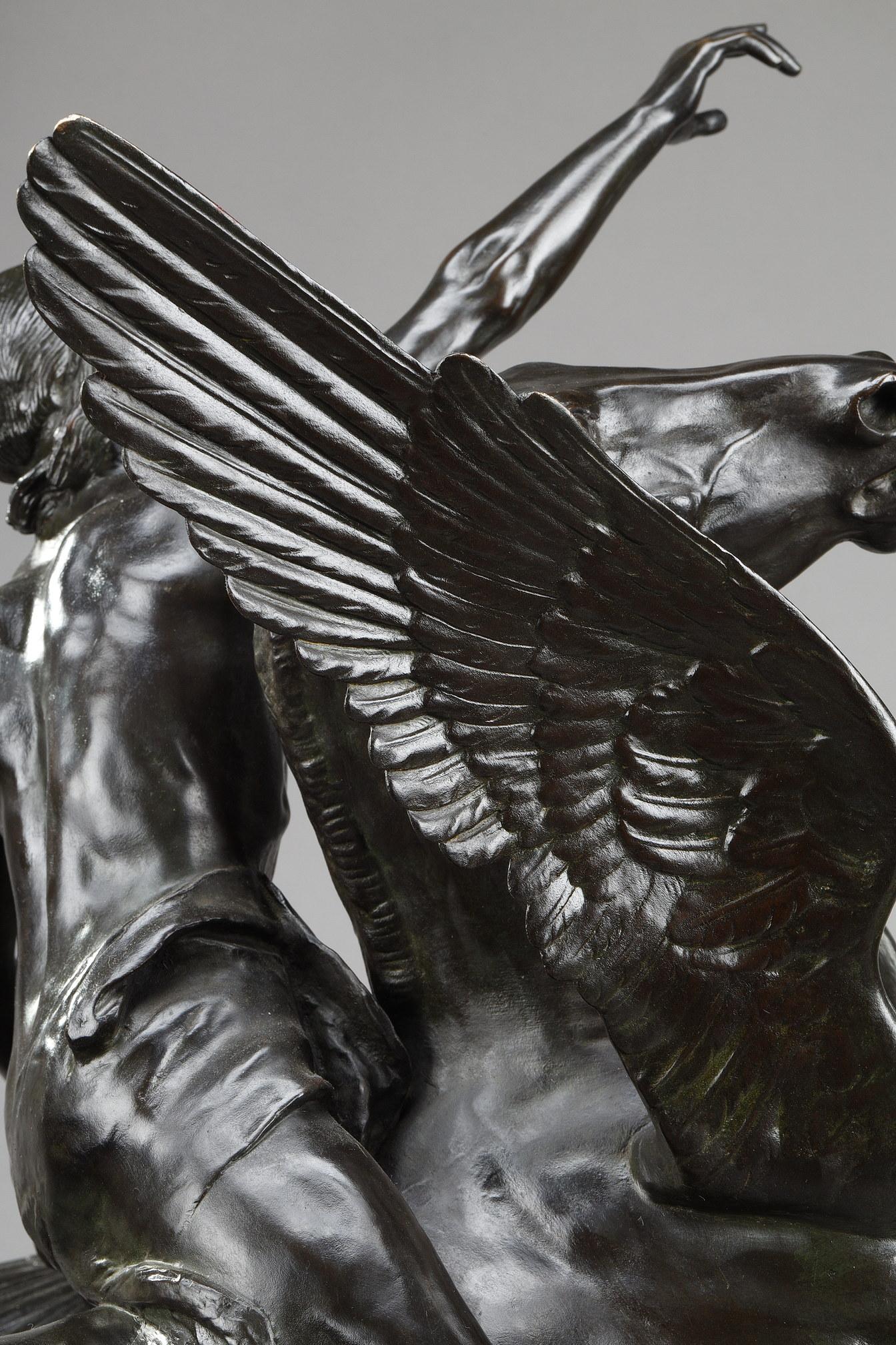  Sculpture en bronze de Gassus transportant le poète dans les régions des rêves en vente 12