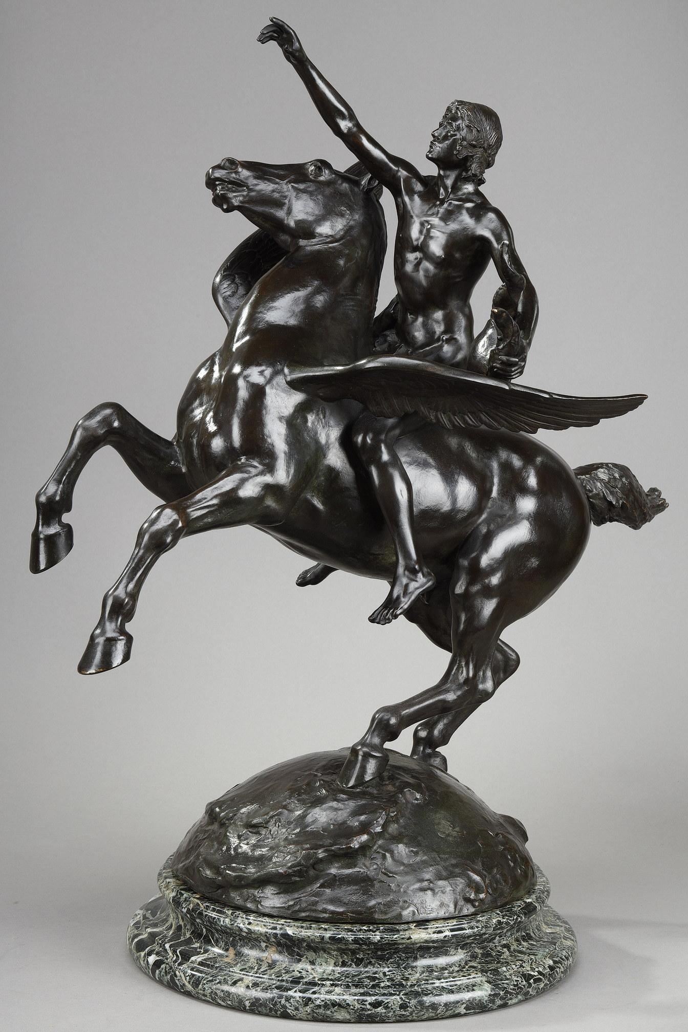 Fin du XIXe siècle  Sculpture en bronze de Gassus transportant le poète dans les régions des rêves en vente