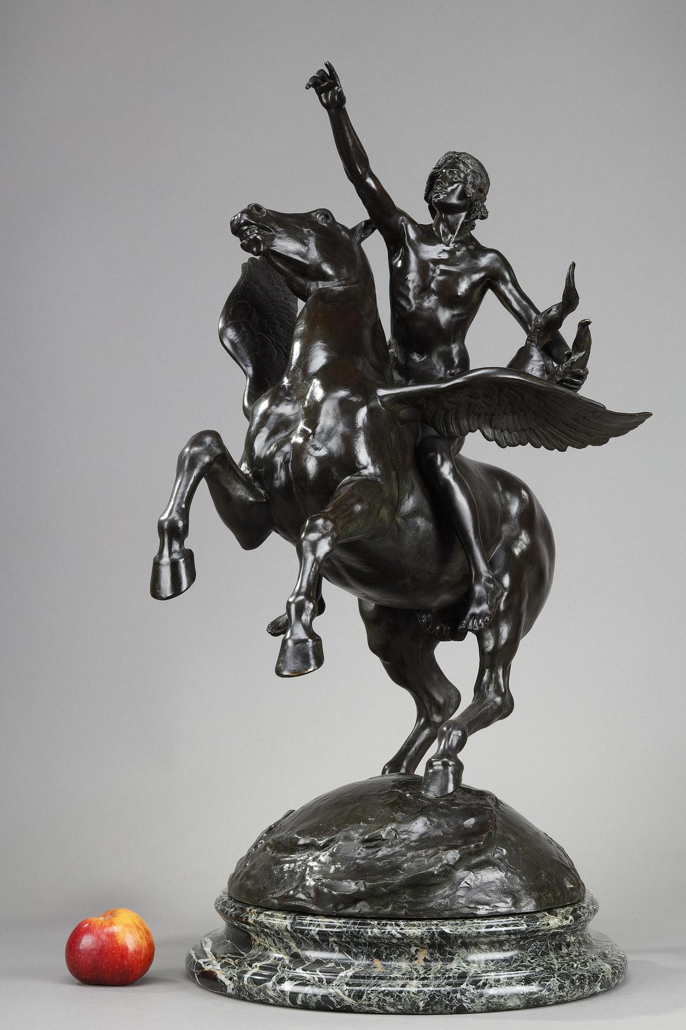 Bronze  Sculpture en bronze de Gassus transportant le poète dans les régions des rêves en vente