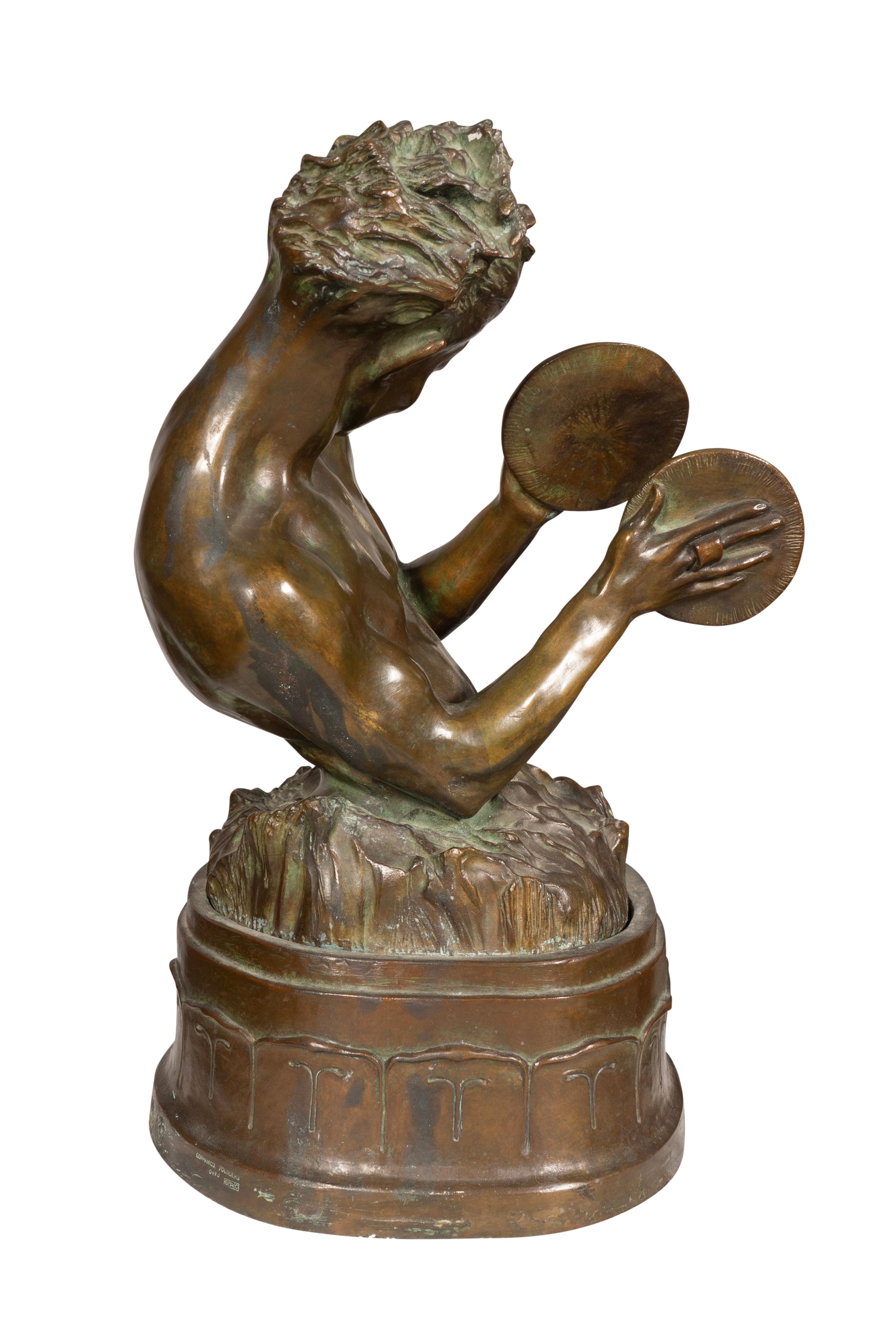 Early 20th Century Bronze Sculpture Of Pan By Myra Reynolds Richards
