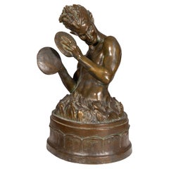 Used Bronze Sculpture Of Pan By Myra Reynolds Richards