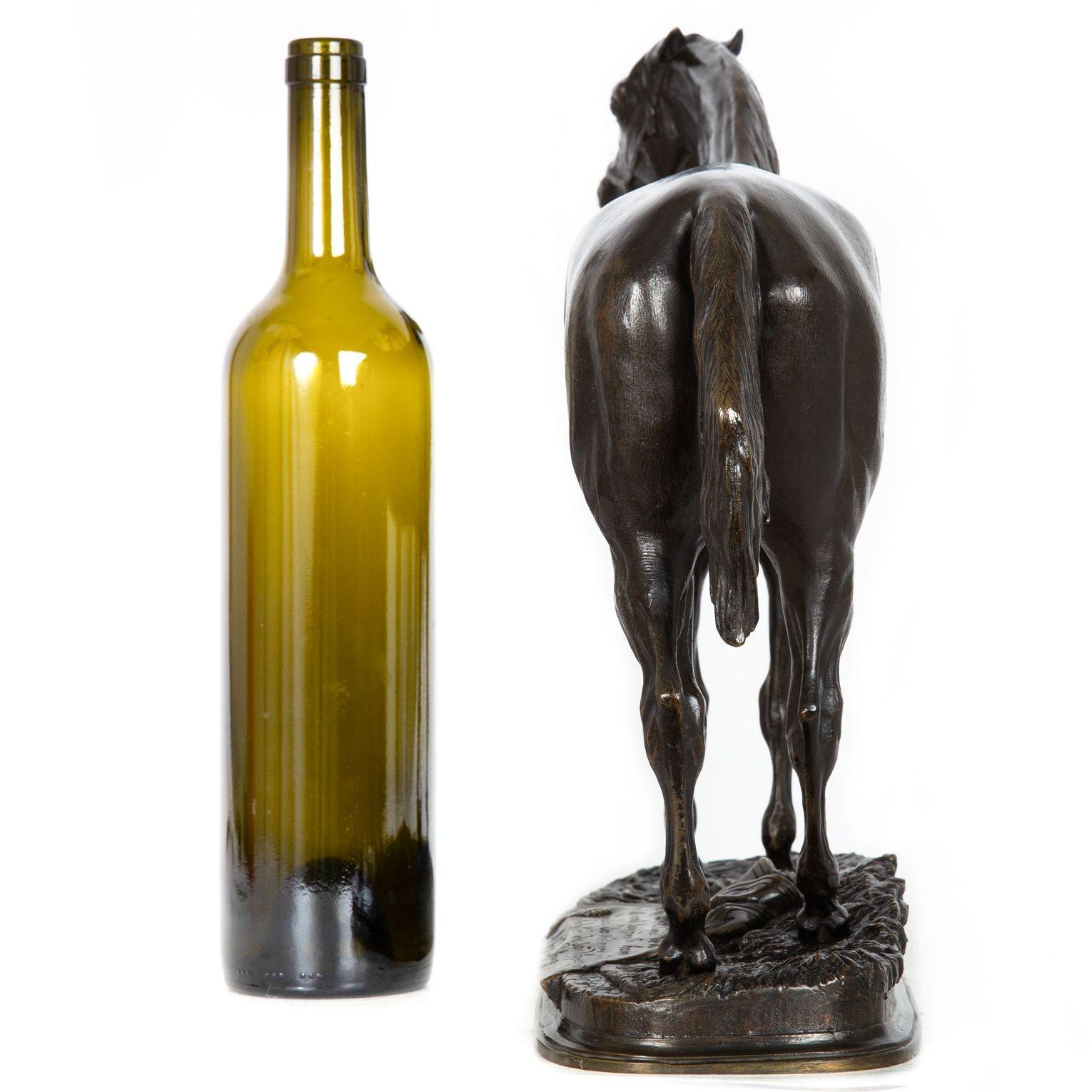 19th Century Bronze Sculpture of Race Horse Stallion “Hanriette